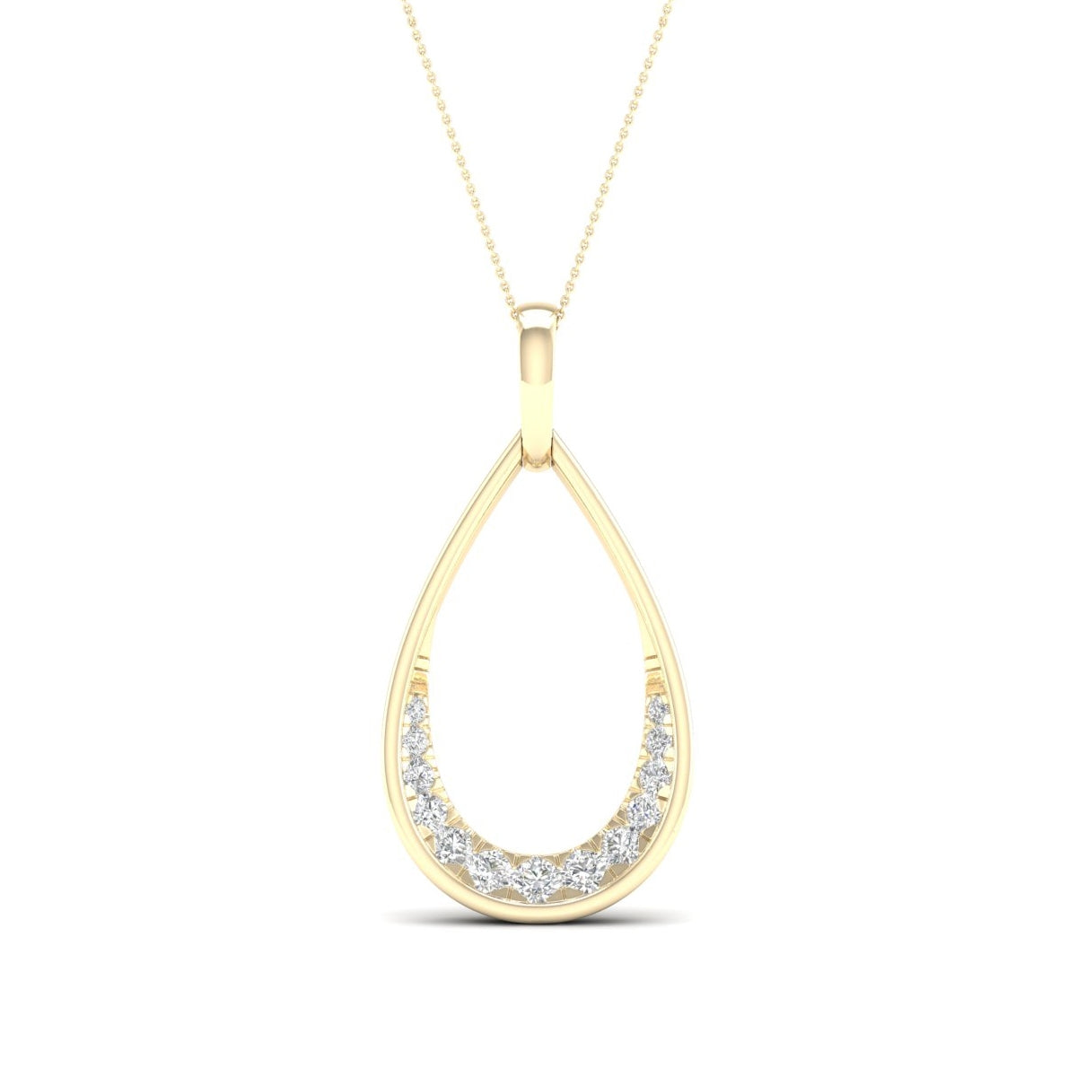 Adamante 1/4 ct. tw. Lab-Grown Diamond Teardrop Pendant in 10K Yellow Gold