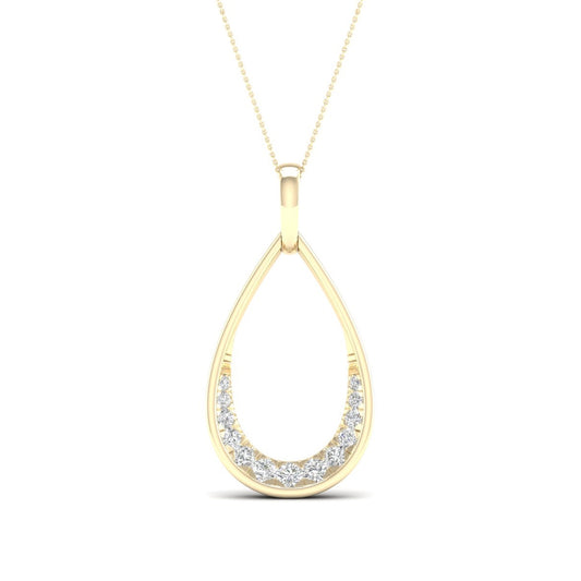 Adamante 1/4 ct. tw. Lab-Grown Diamond Teardrop Pendant in 10K Yellow Gold