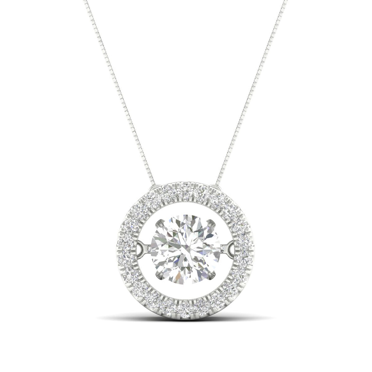 Adamante 7/8 ct. tw. Lab-Grown Diamond Floating Halo Pendant in 10K White Gold