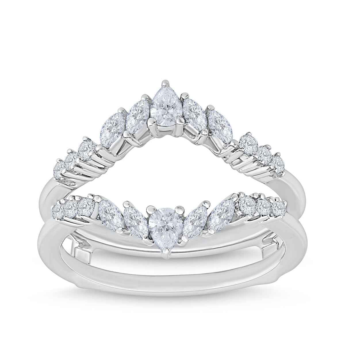 Adamante 1/2 ct. tw. Lab-Grown Pear & Marquise & Round Diamond Ring Enhancer in 10K White Gold