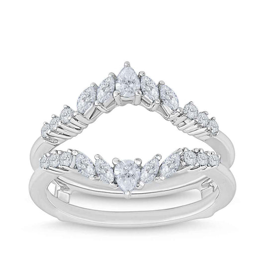 Adamante 1/2 ct. tw. Lab-Grown Pear & Marquise & Round Diamond Ring Enhancer in 10K White Gold