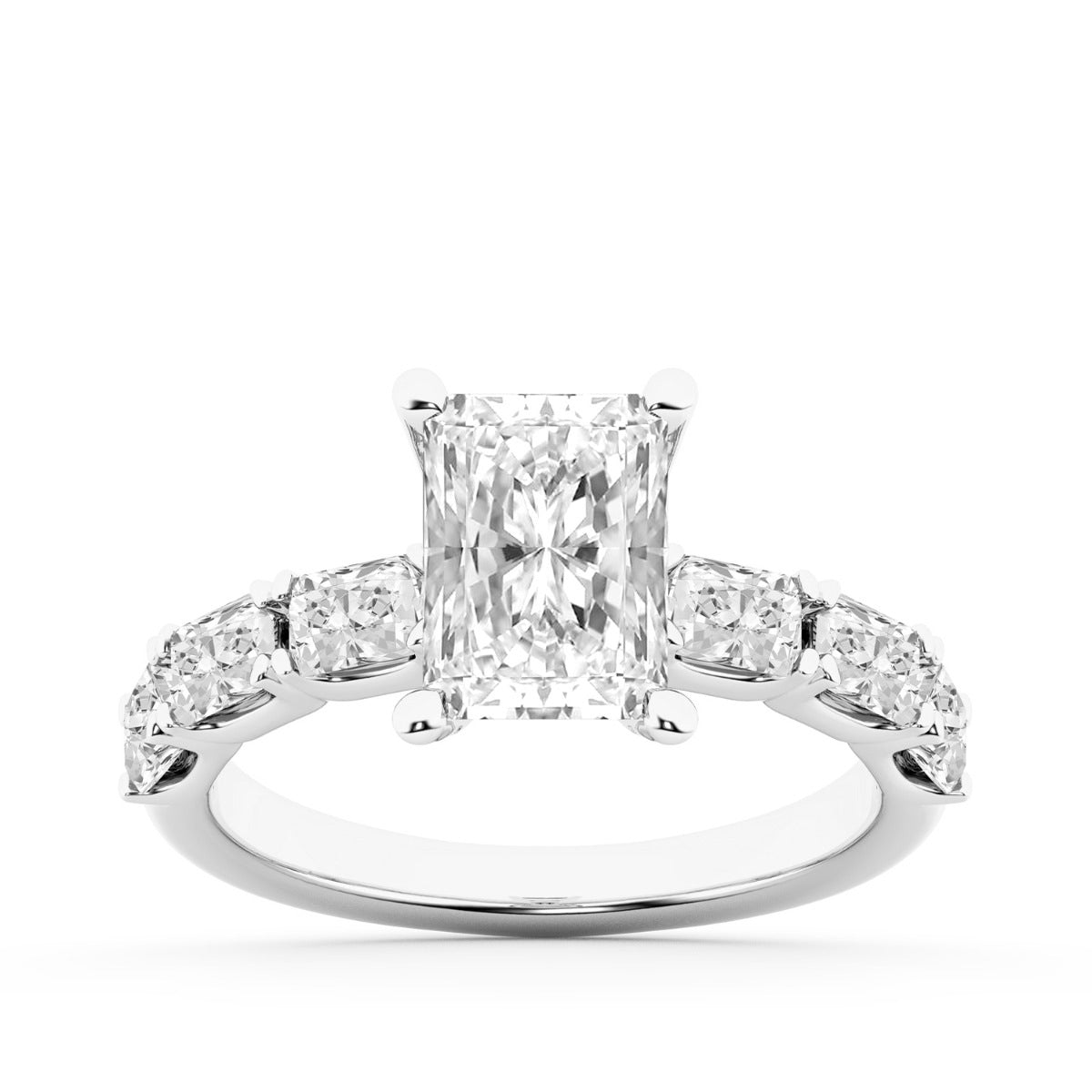Adamante 3-1/3 ct. tw. Lab-Grown Radiant Cut Diamond Engagement Ring in 14K White Gold