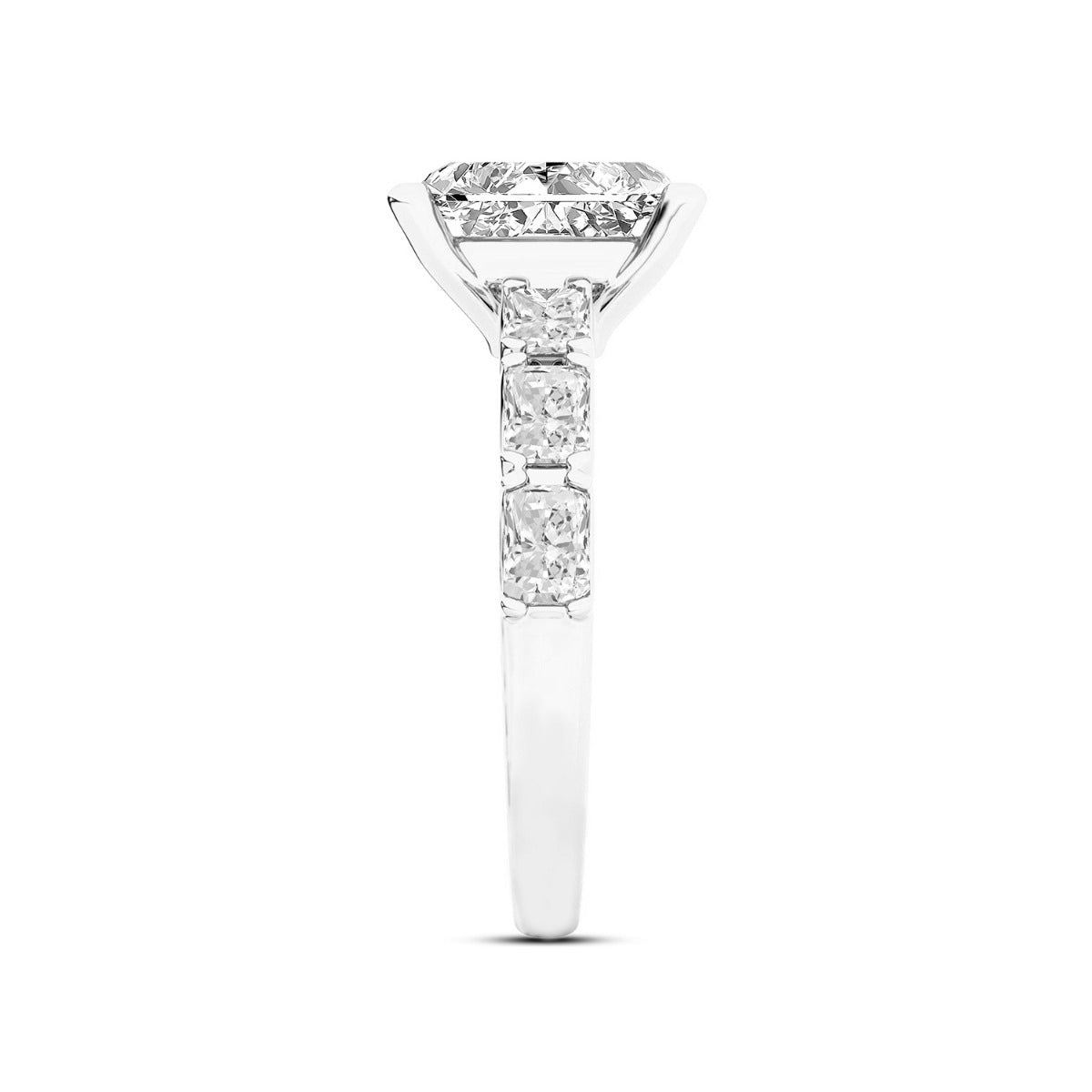 Adamante 3-1/3 ct. tw. Lab-Grown Radiant Cut Diamond Engagement Ring in 14K White Gold front view