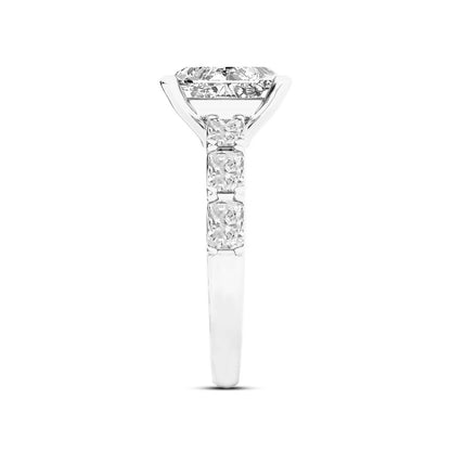 Adamante 3-1/3 ct. tw. Lab-Grown Radiant Cut Diamond Engagement Ring in 14K White Gold front view