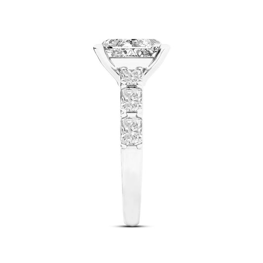 Adamante 3-1/3 ct. tw. Lab-Grown Radiant Cut Diamond Engagement Ring in 14K White Gold front view