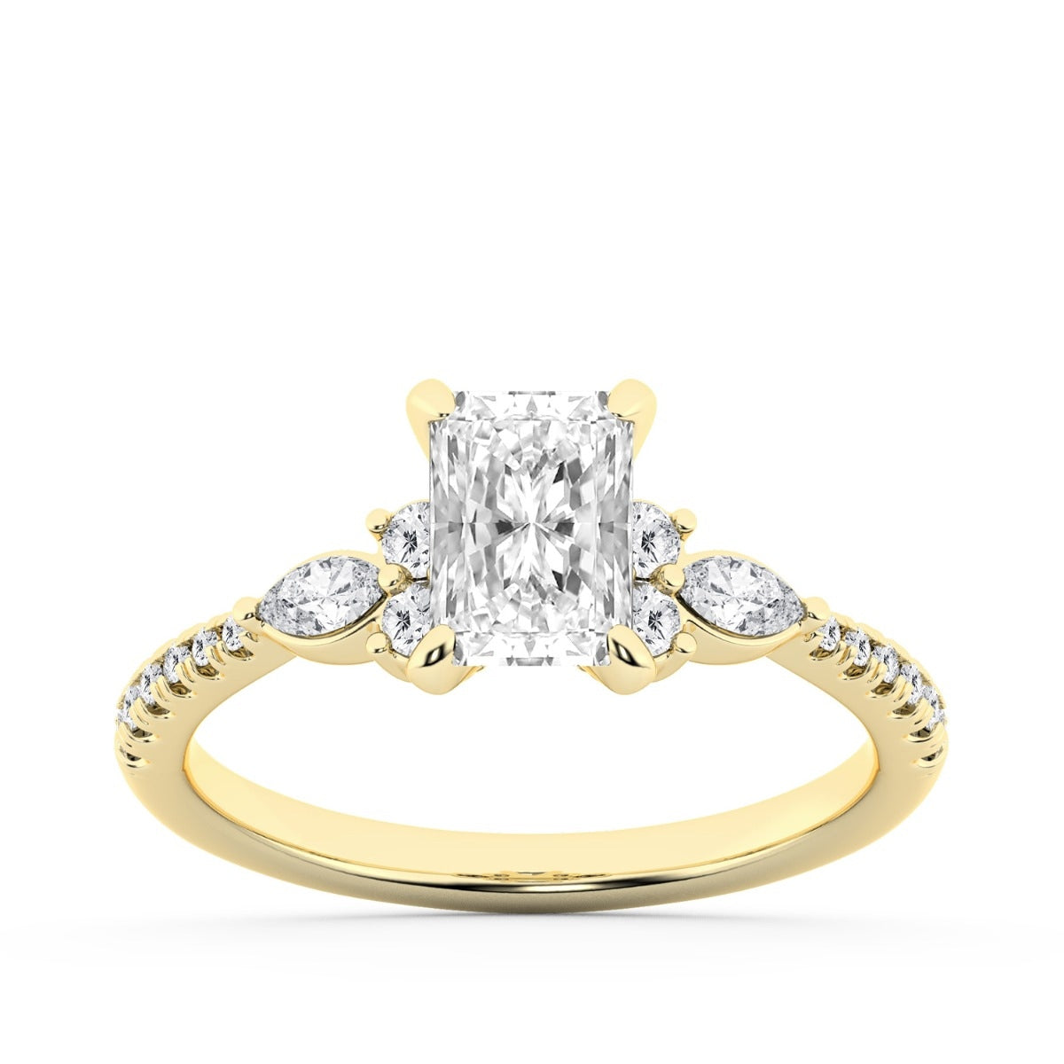 Adamante 1-1/3 ct. tw. Lab-Grown Radiant Cut Diamond Engagement Ring in 14K Yellow Gold