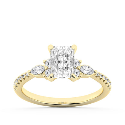 Adamante 1-1/3 ct. tw. Lab-Grown Radiant Cut Diamond Engagement Ring in 14K Yellow Gold