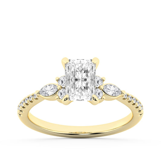 Adamante 1-1/3 ct. tw. Lab-Grown Radiant Cut Diamond Engagement Ring in 14K Yellow Gold