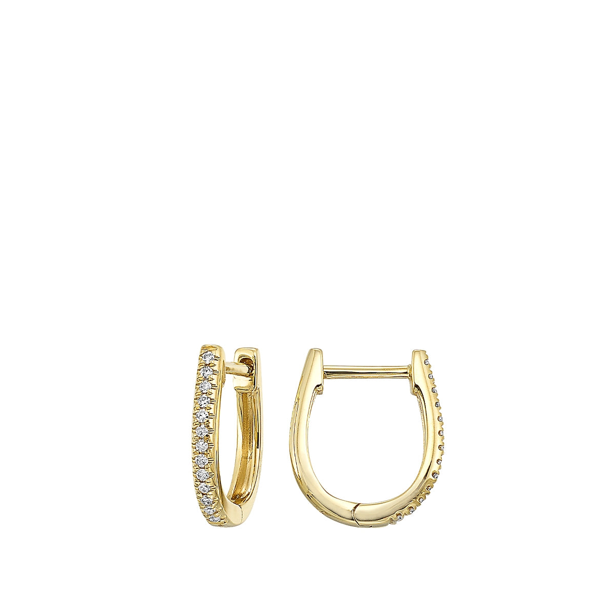 Passion Diamond Accent Oval Hoop Earrings in 14K Yellow Gold