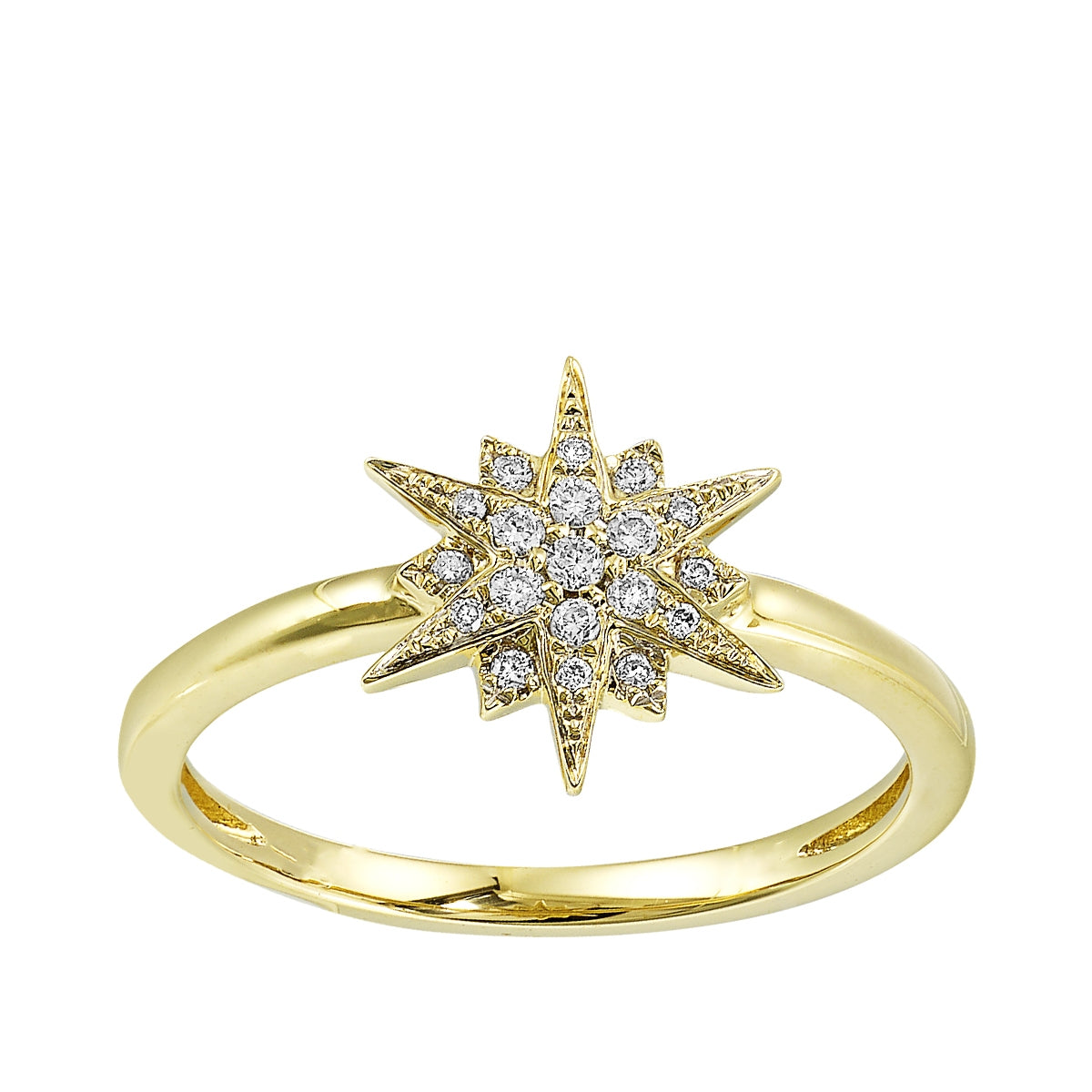 Passion 1/10 ct. tw. Diamond Starburst Ring in 14K Yellow Gold