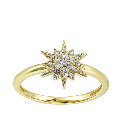 Passion 1/10 ct. tw. Diamond Starburst Ring in 14K Yellow Gold