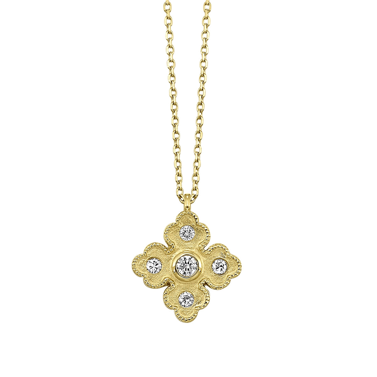 Passion 1/8 ct. tw. Diamond Mini Cross Pendant in 14K Yellow Gold