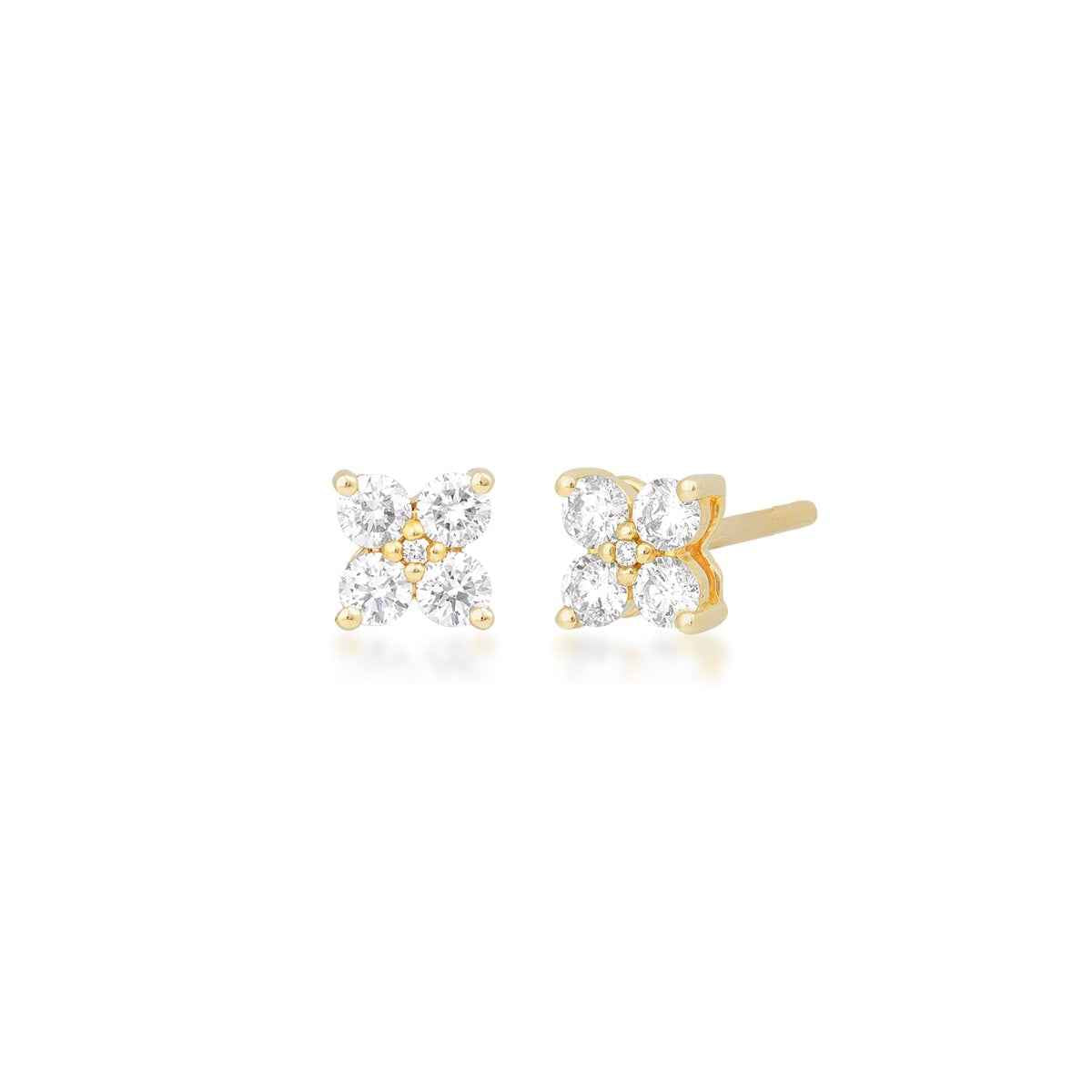 Passion 1/3 ct. tw. Round 4-Stone Diamond Earrings in 14K Yellow Gold