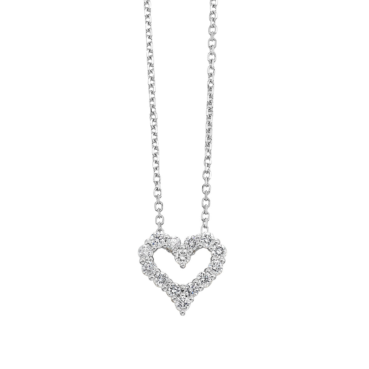 Passion 1/3 ct. tw. Diamond Heart Necklace in 14K White Gold