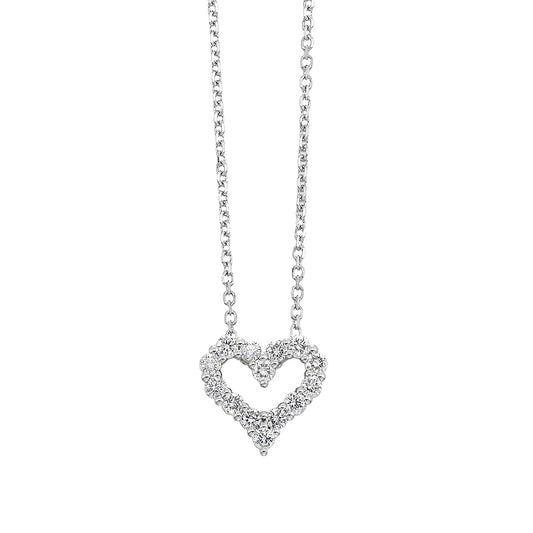 Passion 1/3 ct. tw. Diamond Heart Necklace in 14K White Gold