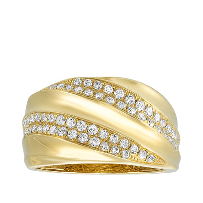 Passion 1/2 ct. tw. Diamond Wide Twist Ring in 14K Yellow Gold