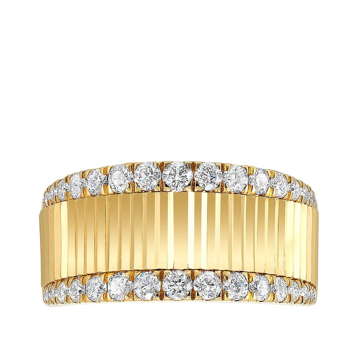 Passion 5/8 ct. tw. Diamond Railroad Ring in 14k Yellow Gold front view