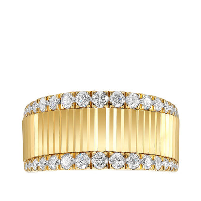 Passion 5/8 ct. tw. Diamond Railroad Ring in 14k Yellow Gold front view
