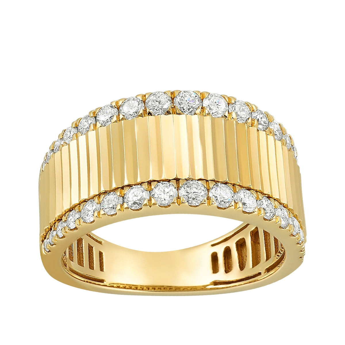 Passion 5/8 ct. tw. Diamond Railroad Ring in 14k Yellow Gold