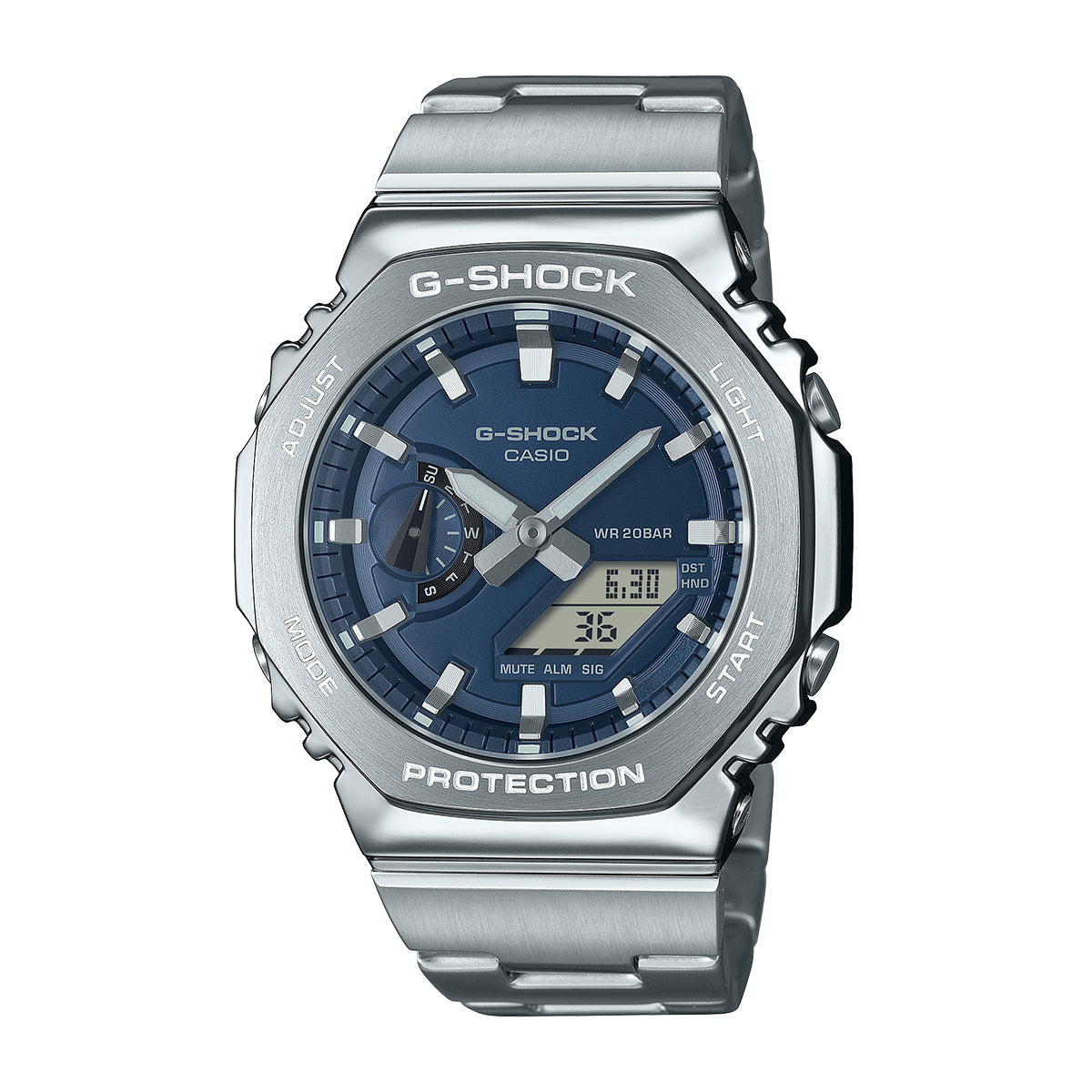 G-Steel quartz navy dial watch