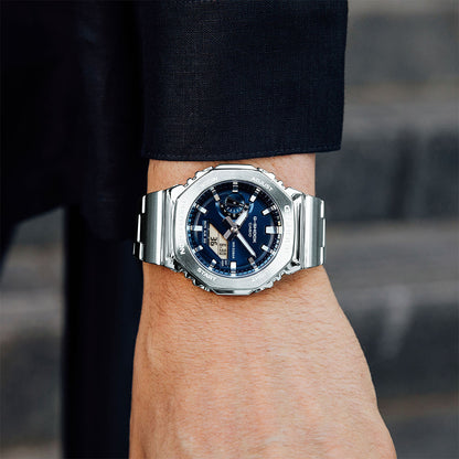 G-Steel quartz navy dial watch model