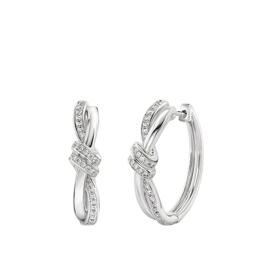 Sirus Tanya 1/3 ct. tw. Diamond Twist Knot Hoop Earrings in 14K White Gold