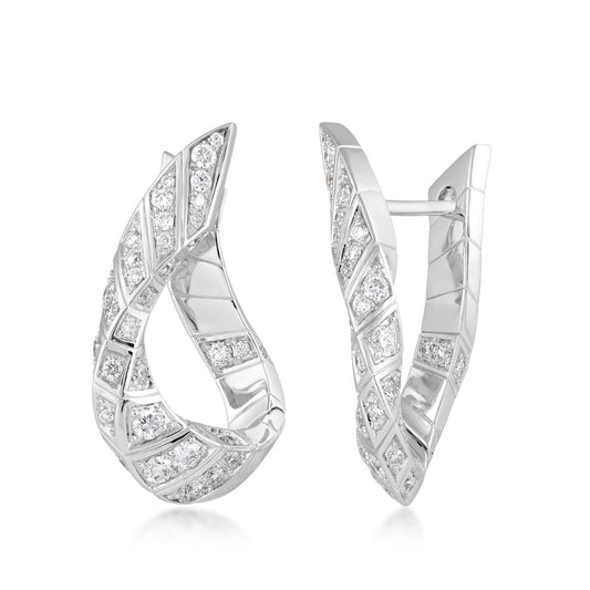 Sirus Tanya 9/10 ct. tw. Diamond Bypass Earrings in 18K White Gold