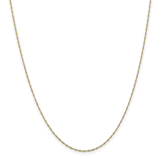 1mm 20-inch Singapore Chain in 10K Yellow Gold