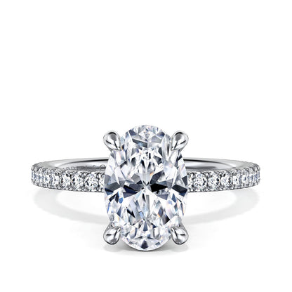 Gabriel & Co. 3/8 ct. tw. Diamond Oval Semi-Mount Engagement Ring in 14K White Gold