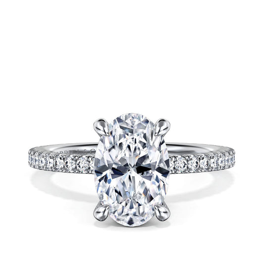 Gabriel & Co. 3/8 ct. tw. Diamond Oval Semi-Mount Engagement Ring in 14K White Gold