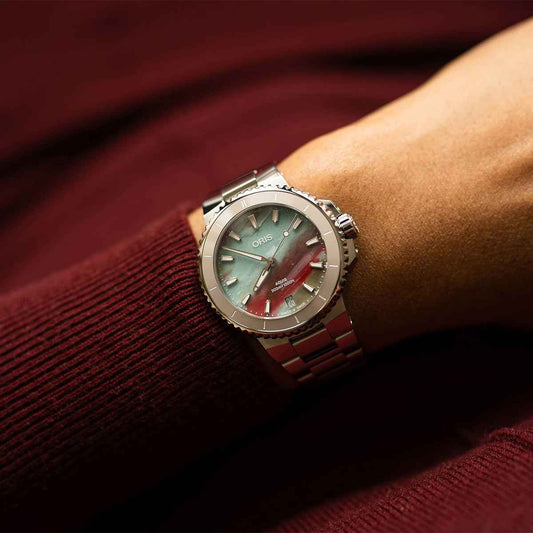 Oris Ladies' Aquis Date Automatic Stainless Steel Watch with Multicolor Dial