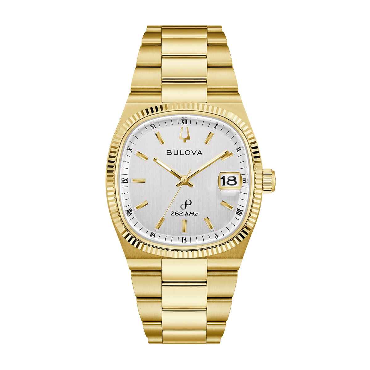 Bulova Men's Super Seville Quartz Gold-Tone Stainless Steel Watch with Silver Dial