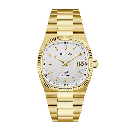 Bulova Men's Super Seville Quartz Gold-Tone Stainless Steel Watch with Silver Dial
