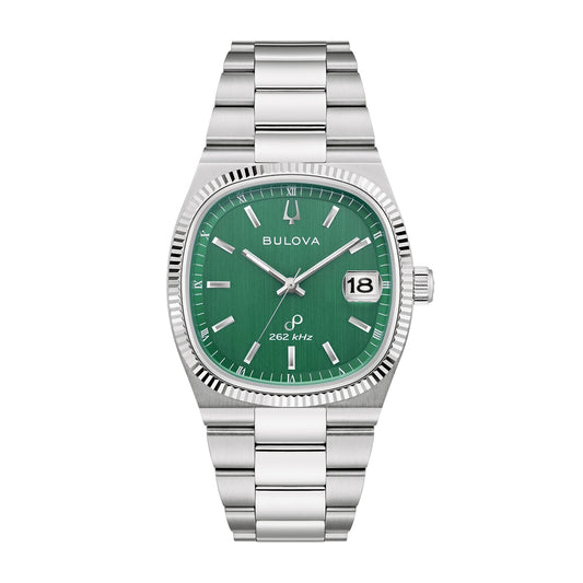 Bulova Men's Super Seville Quartz Stainless Steel Watch with Green Dial