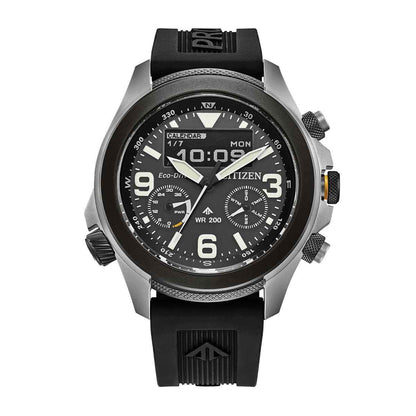 Citizen Men's Promaster Land Eco-Drive Stainless Steel Watch with Black Dial & Polyurethane Strap