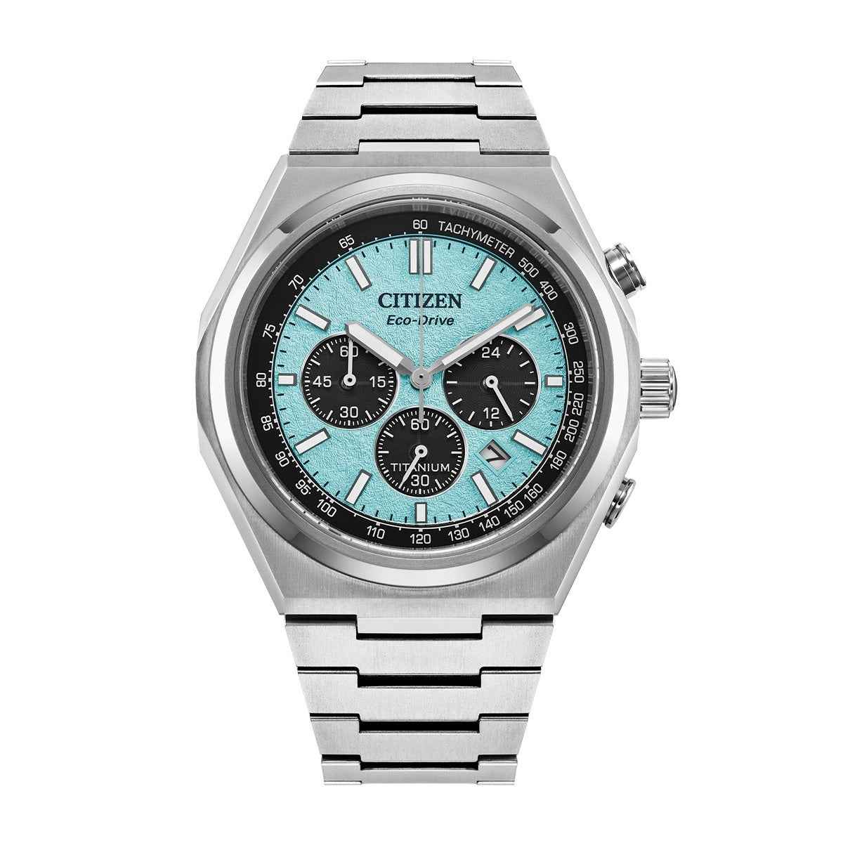 Citizen Men's Zenshin Chrono Eco-Drive Stainless Steel Watch with Blue Dial