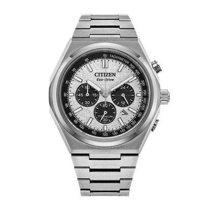 Citizen Men's Zenshin Eco-Drive Titanium Watch with Silver Dial