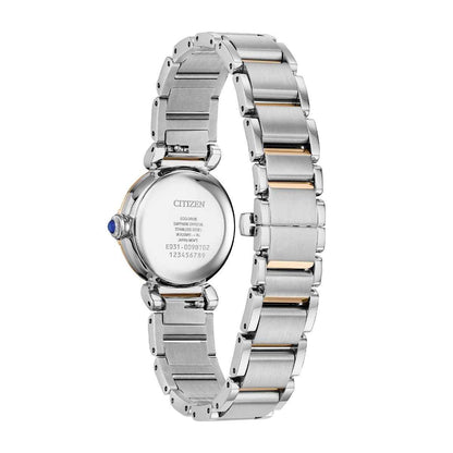 Citizen Ladies' L Mae Eco-Drive Two-Tone Stainless Steel Watch with White Dial