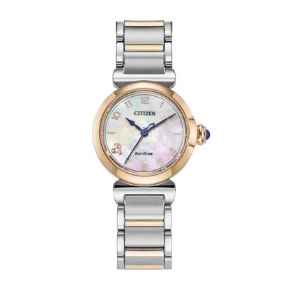 Citizen Ladies' L Mae Eco-Drive Two-Tone Stainless Steel Watch with White Dial