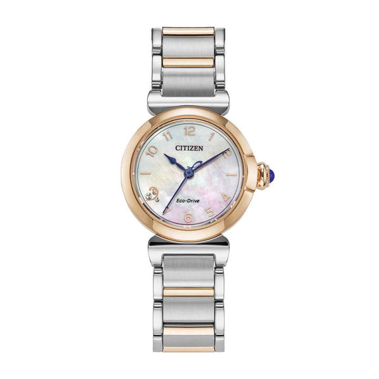 Citizen Ladies' L Mae Eco-Drive Two-Tone Stainless Steel Watch with White Dial