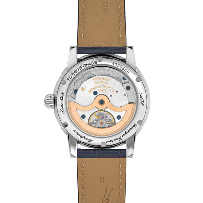 Frederique Constant silver dial navy strap watch alt 2