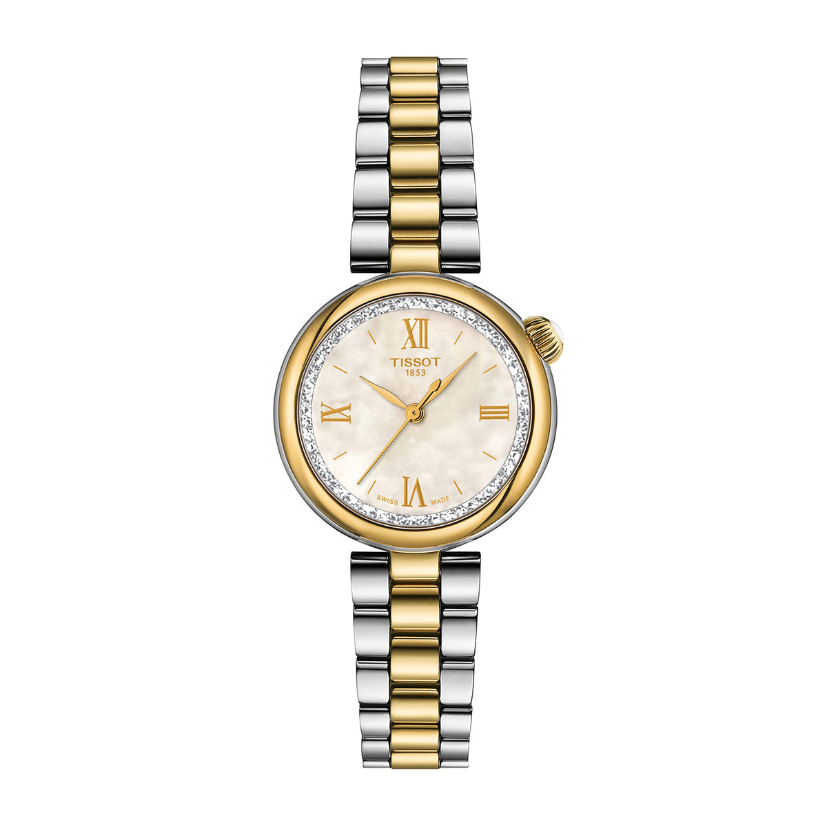 Tissot Ladies' Desir Quartz Two-Tone Stainless Steel Watch with Mother of Pearl Dial