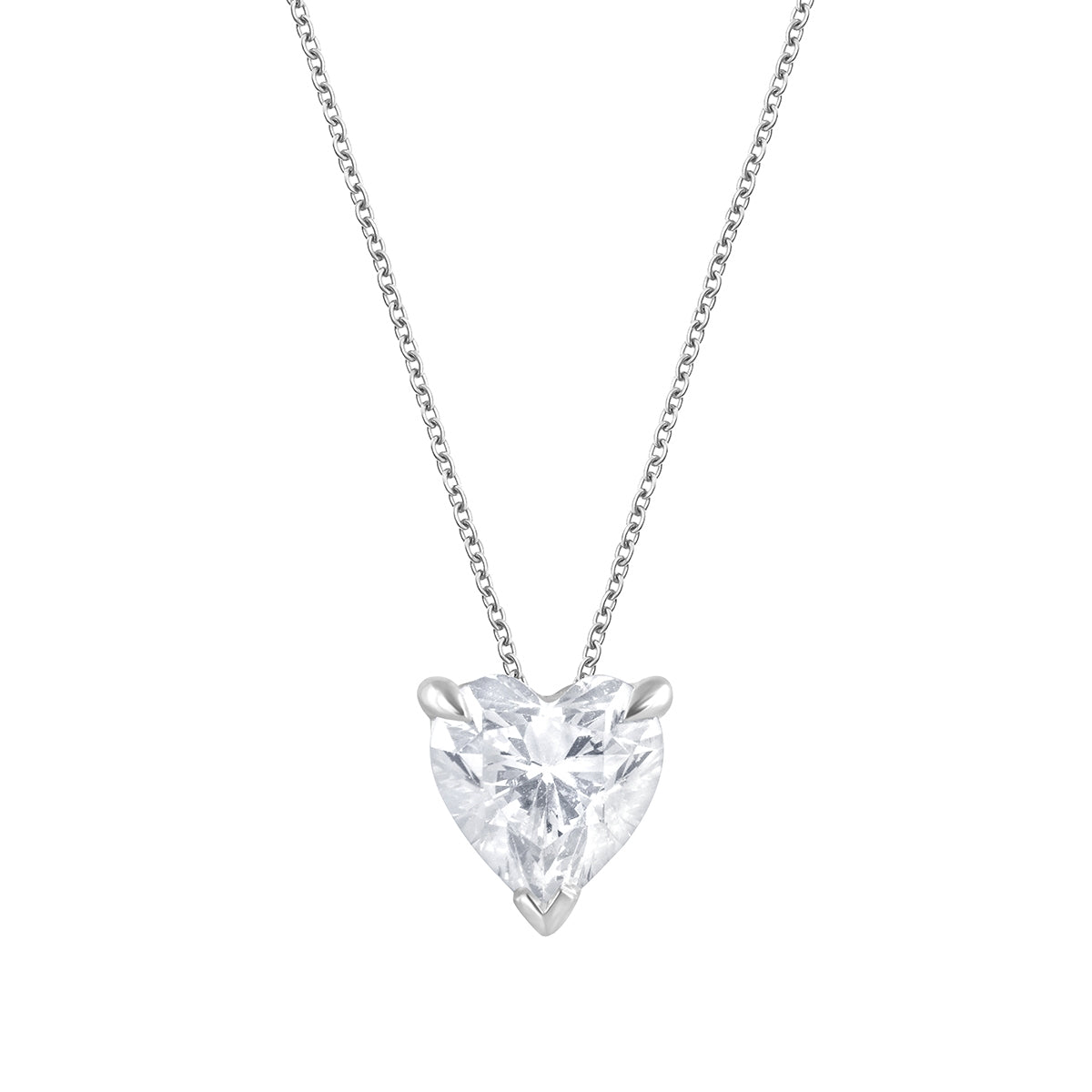 Adamante 3/4 ct. tw. Lab-Grown Heart Diamond Solitaire Pendant in 10K White Gold