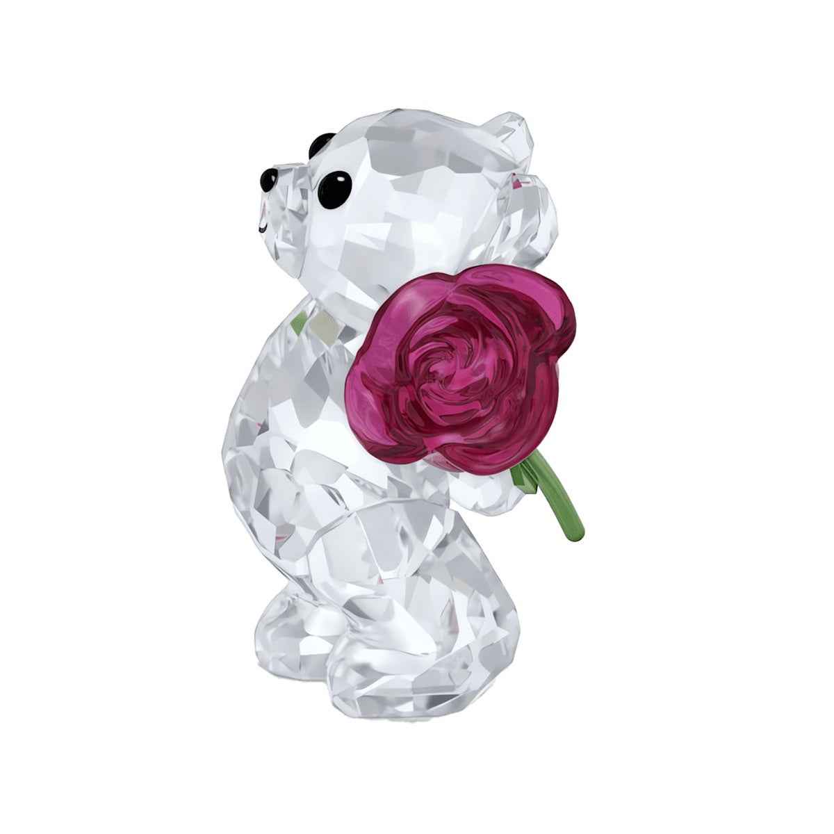 Swarovski Kris Bear A Rose with Love Figurine front view