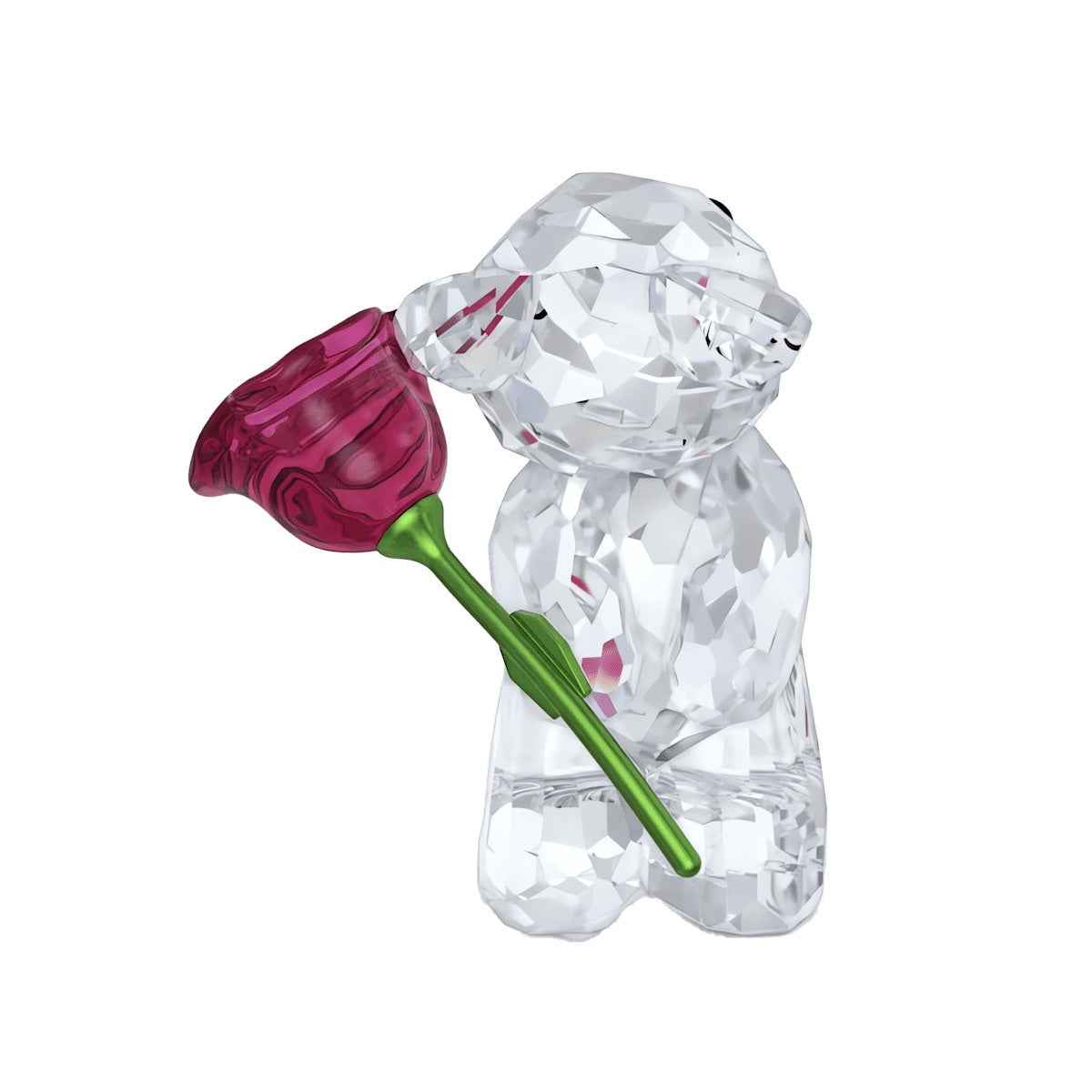 Swarovski Kris Bear A Rose with Love Figurine close-up detail