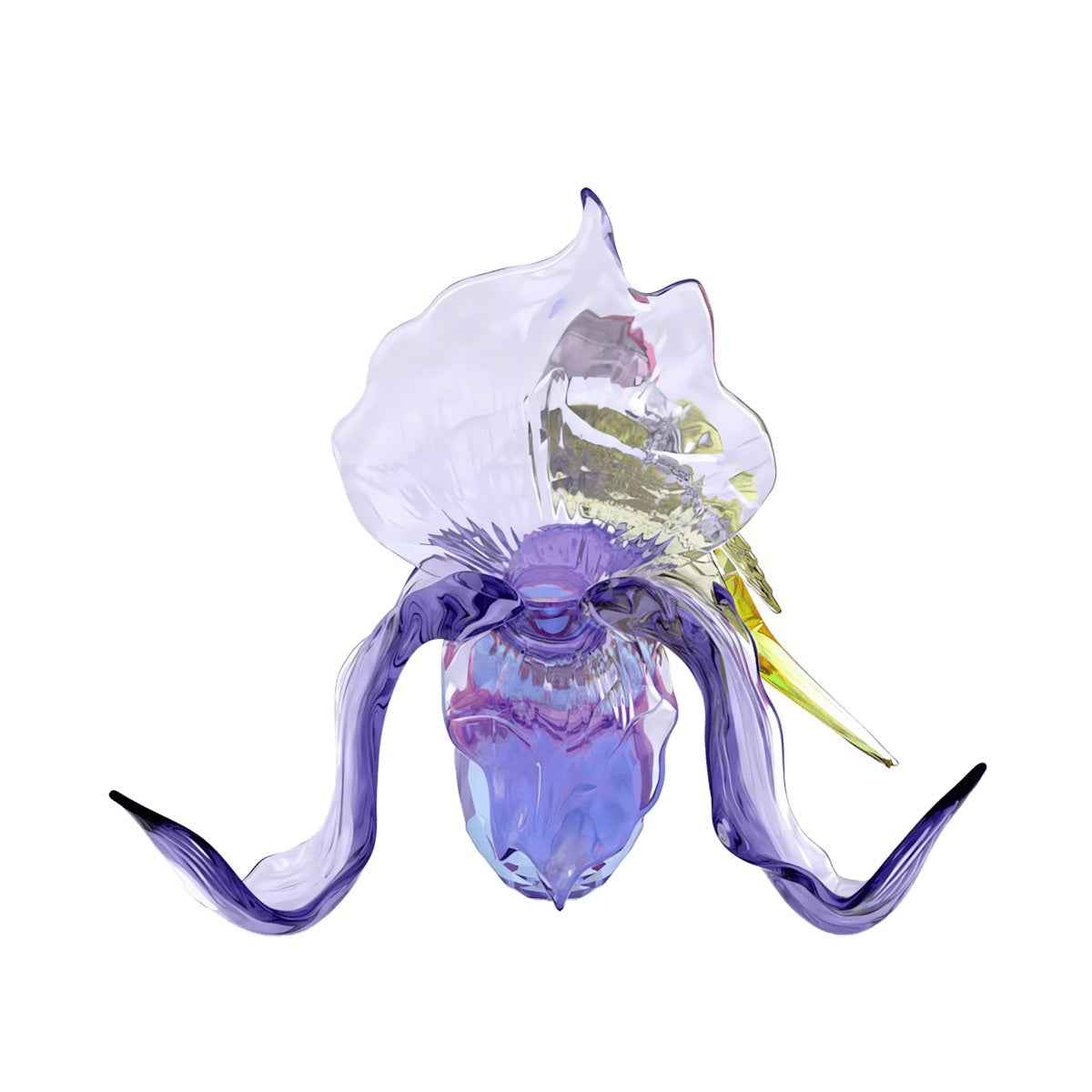 Swarovski Idyllia Gouldian Finch & Orchid Figurine close-up detail