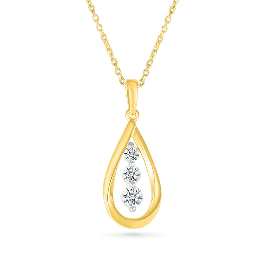 1/4 ct. tw. Diamond Teardrop Pendant in 10K Yellow Gold