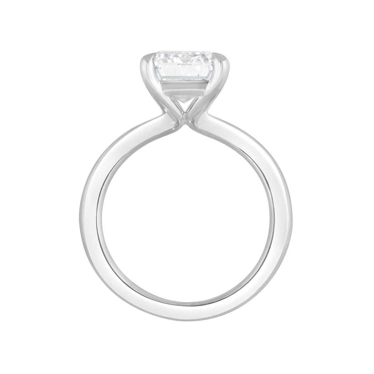 Adamante 3 ct. tw. Lab-Grown Emerald Cut Diamond Solitaire Engagement Ring in 14K White Gold front view