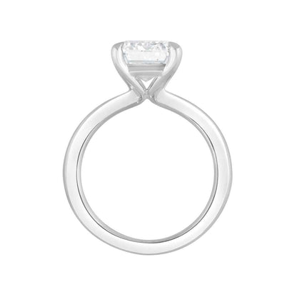 Adamante 3 ct. tw. Lab-Grown Emerald Cut Diamond Solitaire Engagement Ring in 14K White Gold front view