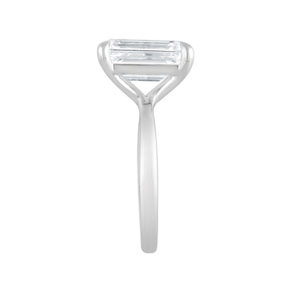 Adamante 3 ct. tw. Lab-Grown Emerald Cut Diamond Solitaire Engagement Ring in 14K White Gold close-up detail